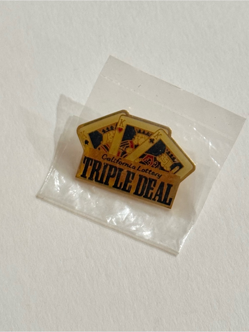Vintage Triple Deal Gold Pin